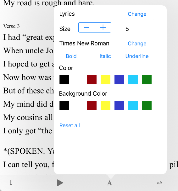 Change Text Popover on iPad