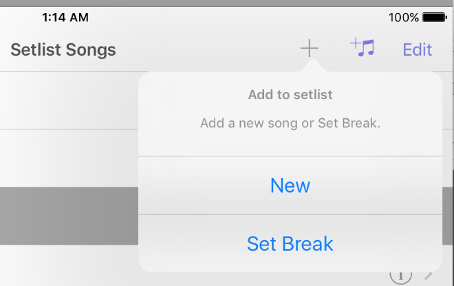 New Song and Set Break